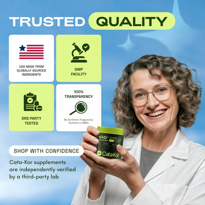 Cata-Kor Liposomal NAD Supplement with Resveratrol – NMN Supplement Alternative – Third-Party Tested – 30-Day Supply – Advanced NAD+ Resveratrol
